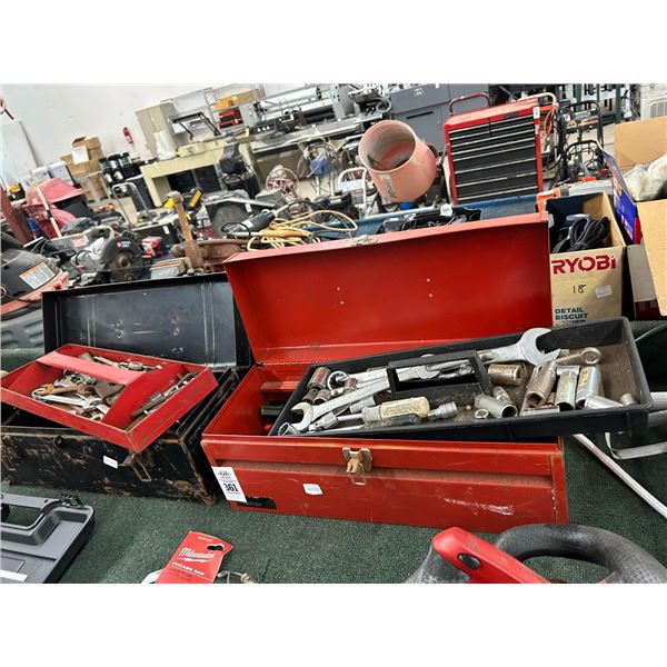 Metal Toolboxes 2 w/Asst. Wrenches/Sockets