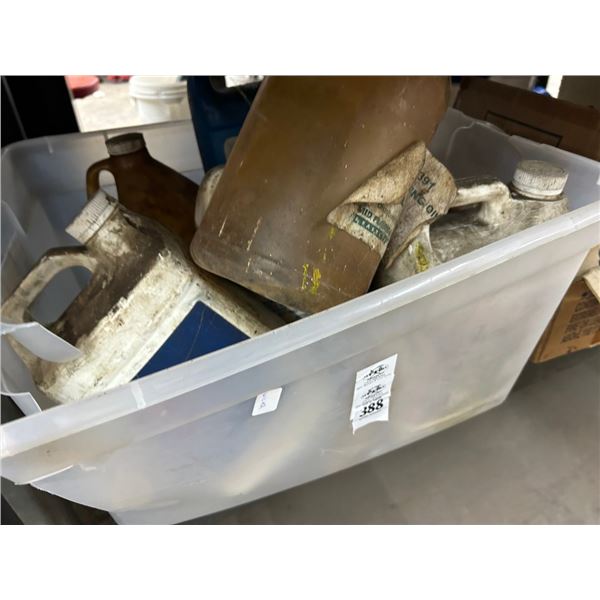 Tub w/Asst. Cutting Oils, Lubricants