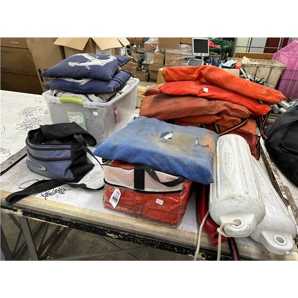 Boat Bumpers, Life Jackets, Throw Cushions, Cover