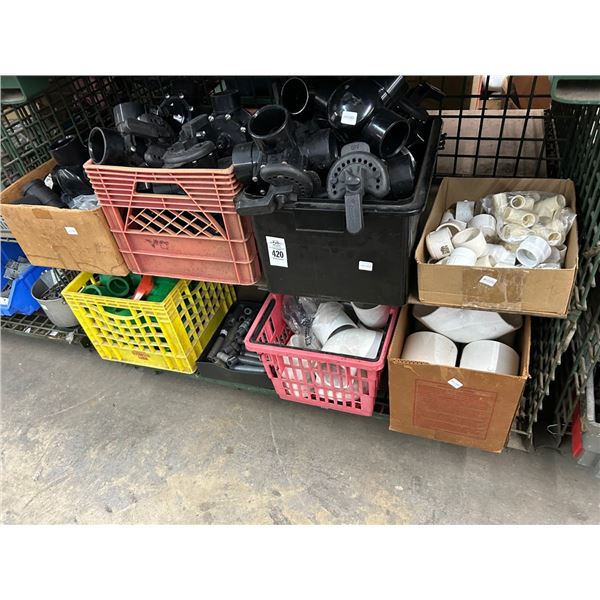 Asst. PVC Fittings, Valves - Bottom 2 Shelves