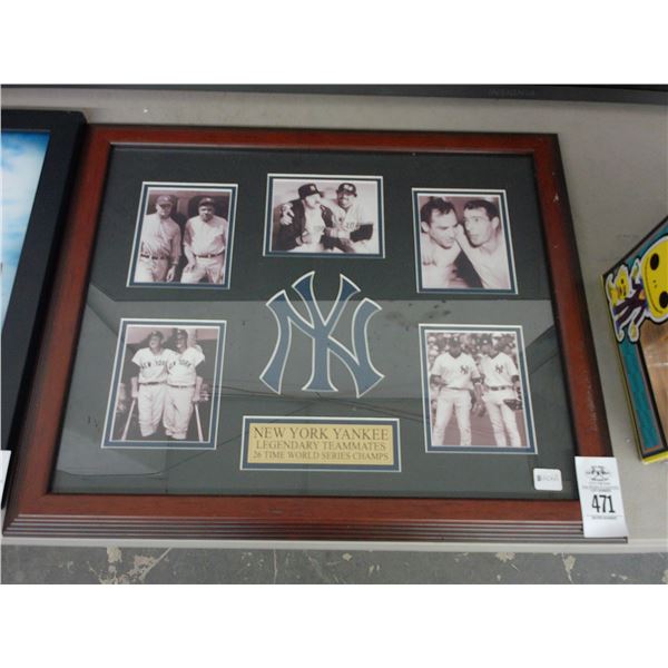 NY Yankee Framed Vintage Photos Memorabilia