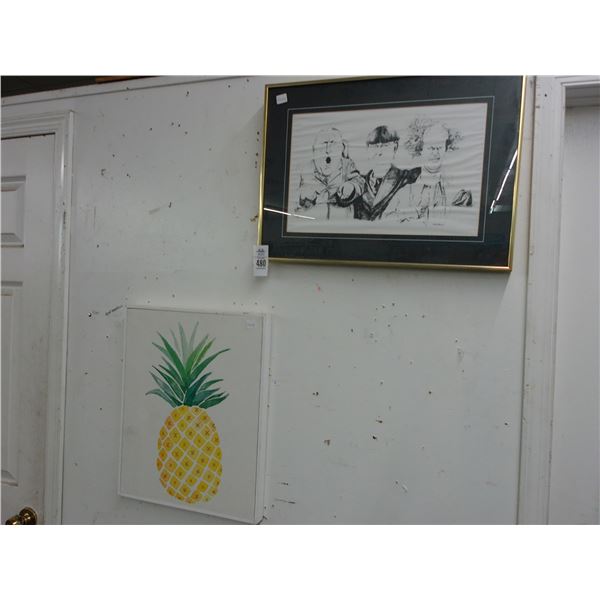 Framed Sketch 3 Stooges, Pinapple Wall Art