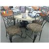 Image 1 : Distressed Round Dining Table w/4 Chairs and 2 Bar Stools