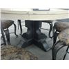 Image 2 : Distressed Round Dining Table w/4 Chairs and 2 Bar Stools