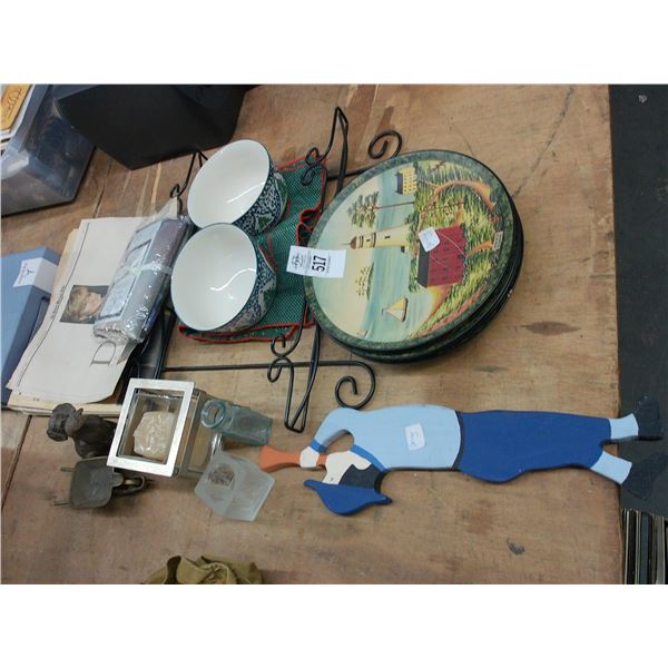 Cat/Dog/Wheelbarrow, Lighthouse Dishes, Plate Racks, Souvenir Newspaper