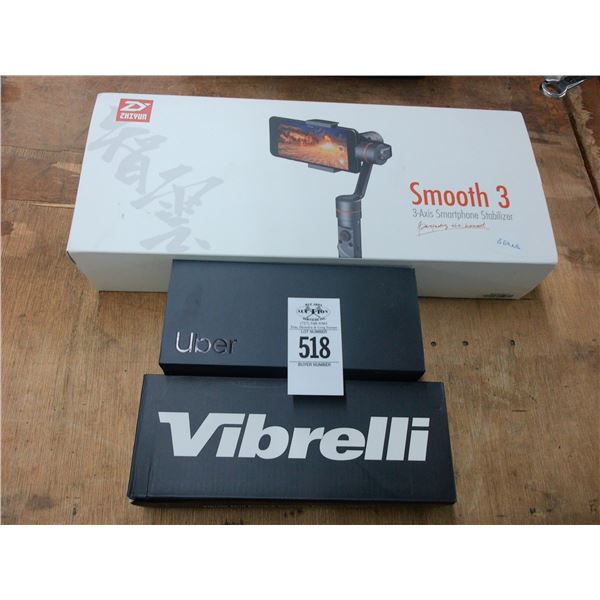 Smooth Smart Phone Stabilizer, Vibrelli Mini Pump, Repair Kit, Uber Start Up Kit