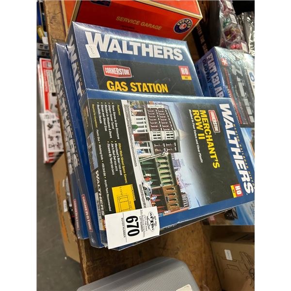 5-Walters Railroad Accessory Merchant Rows, Gas Station, Culvers, Colonial