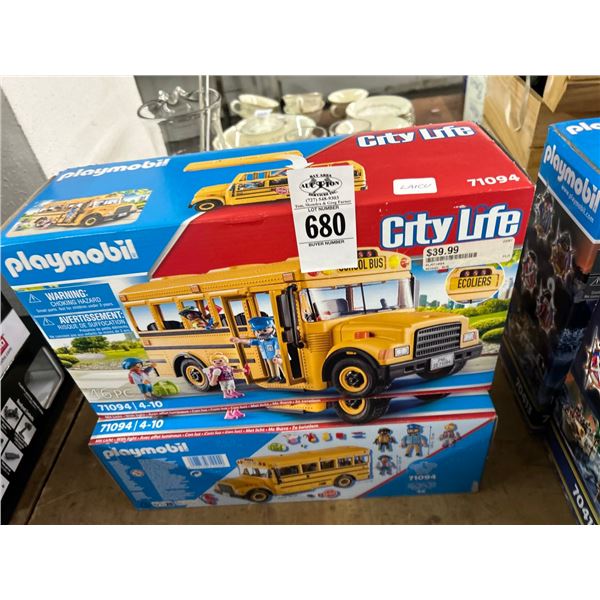 2-Playmobile Figurine School Bus - 2 X $