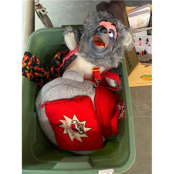 Disney Plush Toys w/Barney Puppet, Monkey Pad in Bin