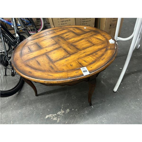 Distressed Style Queen Anne Round Coffee Table