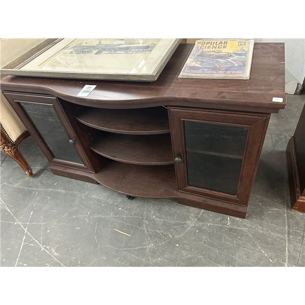 Cherry Color Glass Door Console
