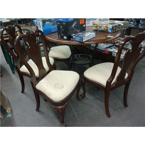 Mahogany High Bar Table w/4 Ball In Claw Dining Chairs