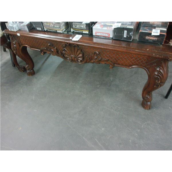 Oversized Carved Mahogany Queen Anne Coffee Table