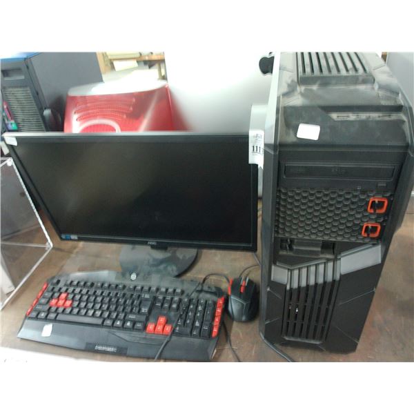 Gaming Tower Computer w/Monitor/Keyboard