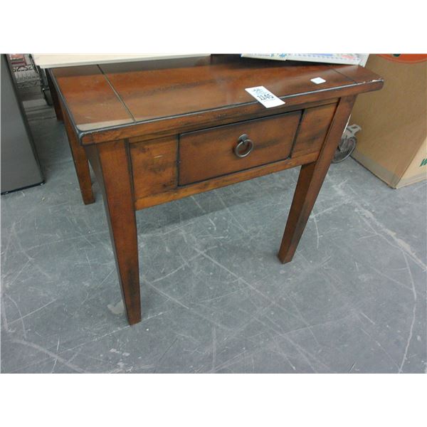 Dark Oak End Tables w/Drawers - Pair
