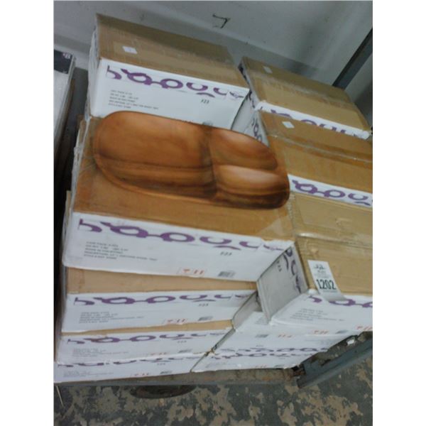 23-Box of 4 Wooden Divided Dishes - 23 X $