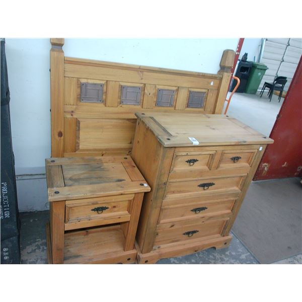 Full Wooden Headboard/Dresser/Nightstand Set