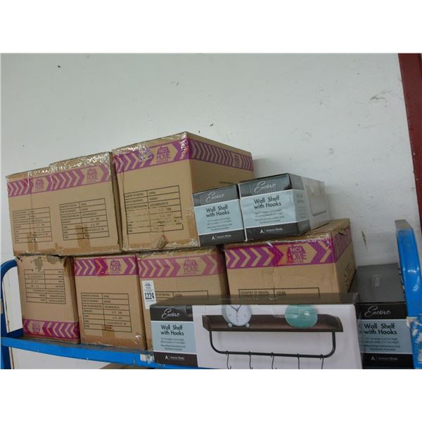 8-Wall Shelf w/Hooks - 4 Pack - 8 X $