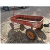 Image 4 : Red Metal Wagon and Metal Cart