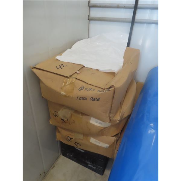 3 Cases x 1000 Plastic Bags 12x20 White