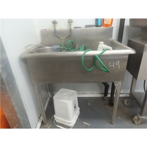 Stainless Steel  Double Sink 34x18x12'' Deep with Pail