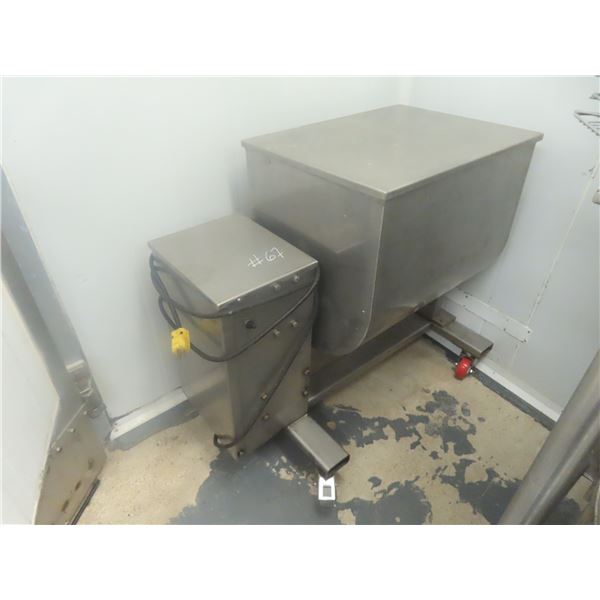 Stainless Steel 50 Pound Commercial Meat Mixer on Castors