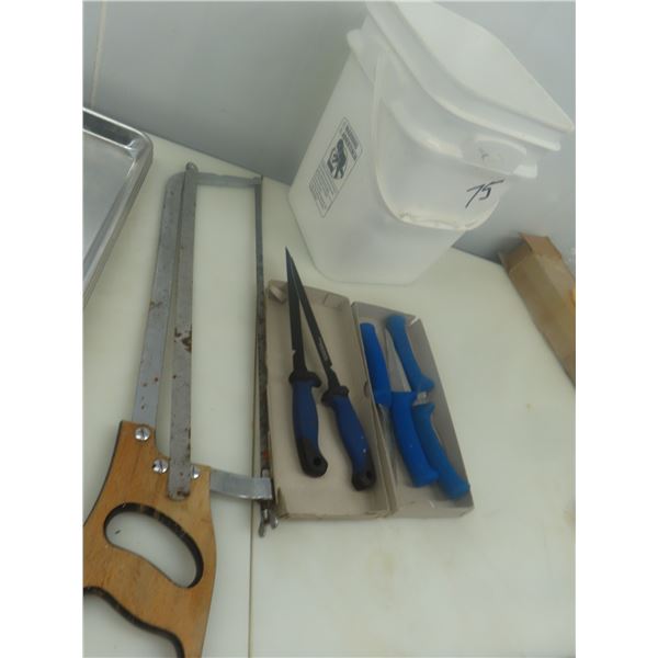 Meat Saw and 6 Boning Knives