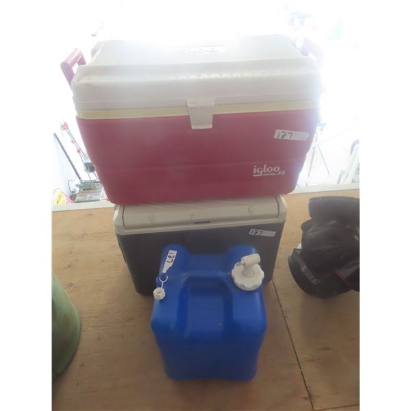 2 Coolers, Portable Water Jug