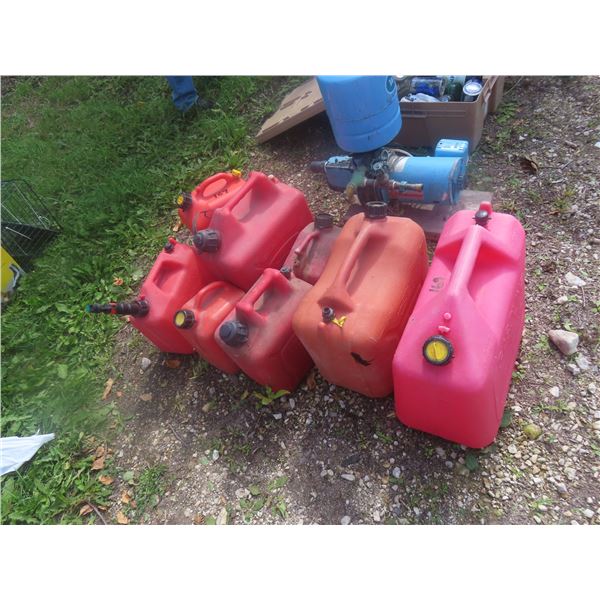 8 Plastic Gas Containers 