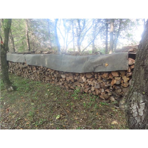 FireWood Oak and Tamarac Covered with Rubber Tarp 4x4x26