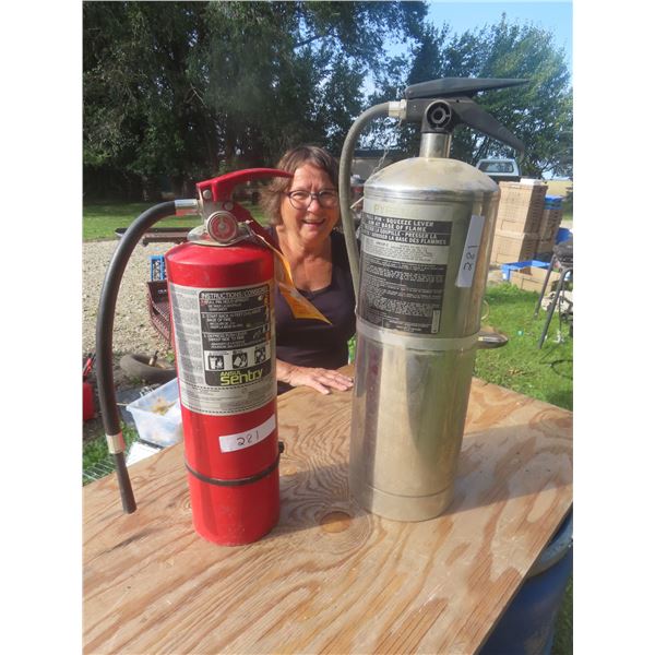 2 Fire Extinguishers 1 Charged 1 Filled with Water