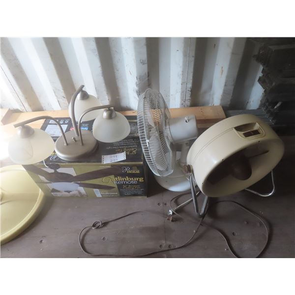 2 Table Fans Ceiling Mount Light Fixture Celing Fan with Light