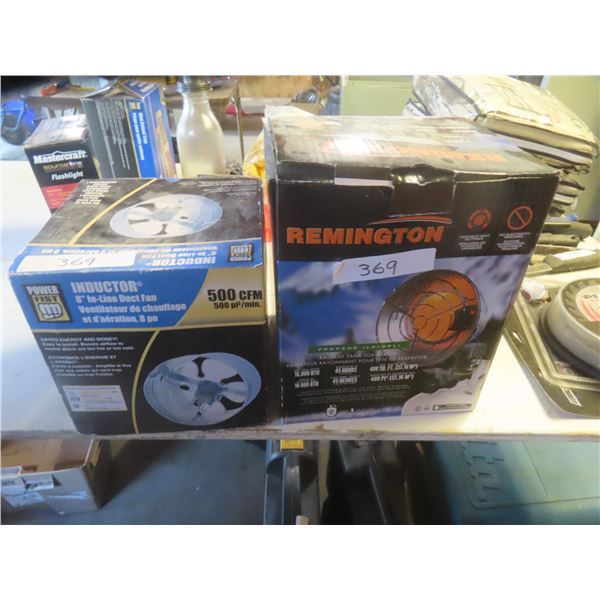 New Remington Propane Top Inductor 8in Line Duct Fan 