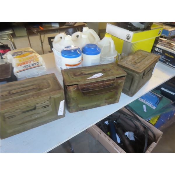 3 Military Ammo Boxes