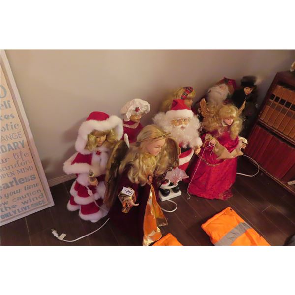 8 Christmas Figures, Santas, Angels, Tallest 25  