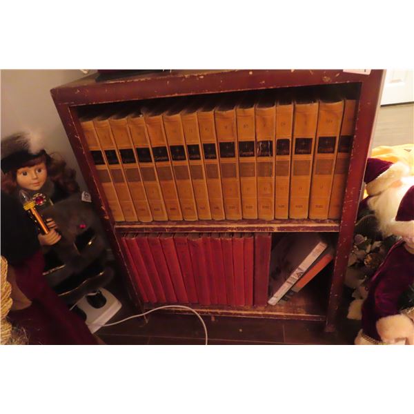 Vintage Bookcase with Set of Encyclopedias 28x24x9