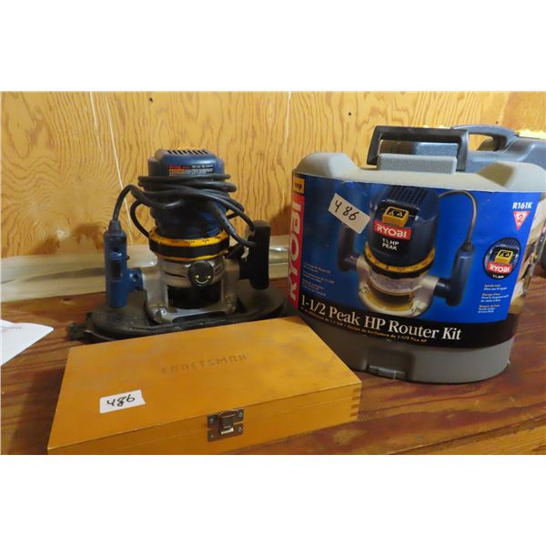 Ryobi 1 1/2  Router with Craftsman 16 Piece Bit Set 