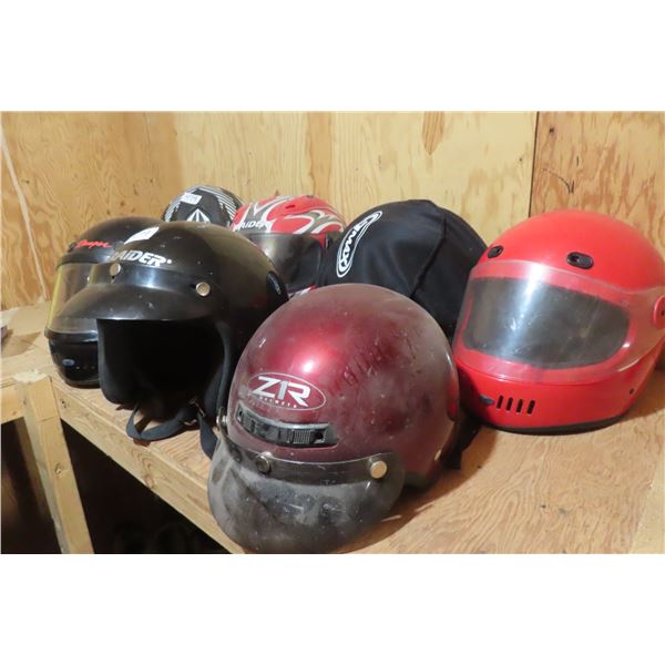 7 Helmets Various Sizes + Styles 