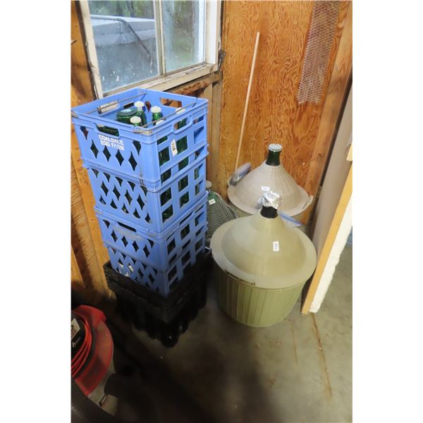 Wine Making Supplies: Glass, Car Boy with Carrier, Vents + Wine Bottles 