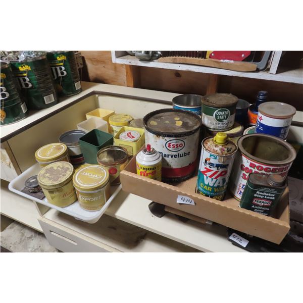 Vintage Tobacco Tins, Grease Cans, Syrup Cans