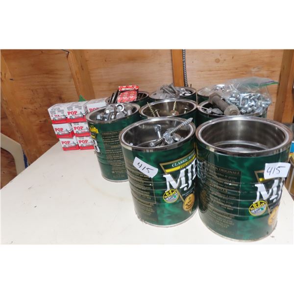 Misc. Fasteners: Nuts, Bolts, Construction Bolts, Lag Bolts, Pop Rivets 