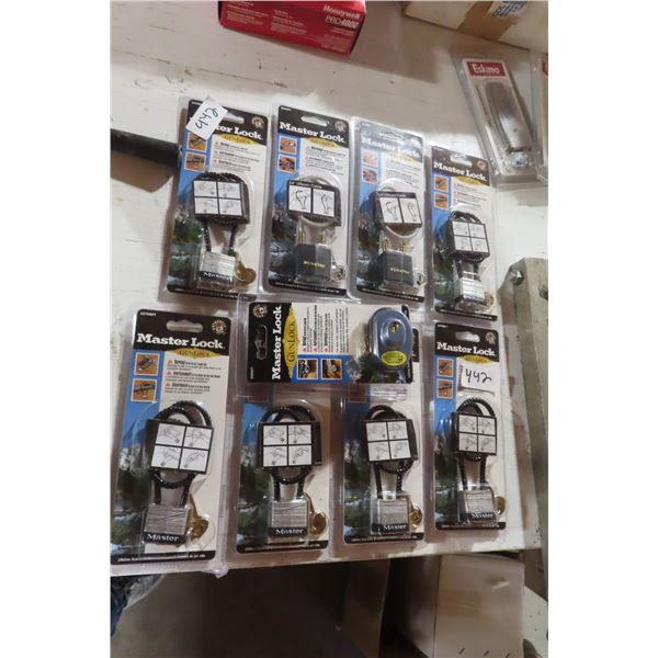 8 New Master lock Gun Locks, Cable Type + 1 Trigger Lock 