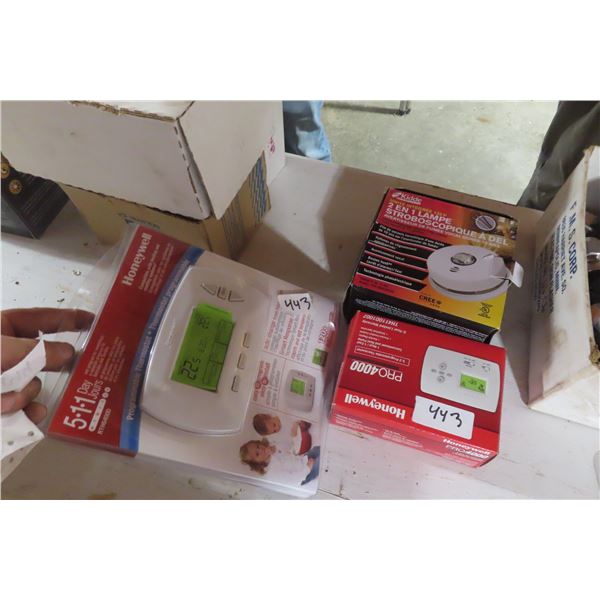 New Honeywell Programmable Thermostat + Smoke Detector 