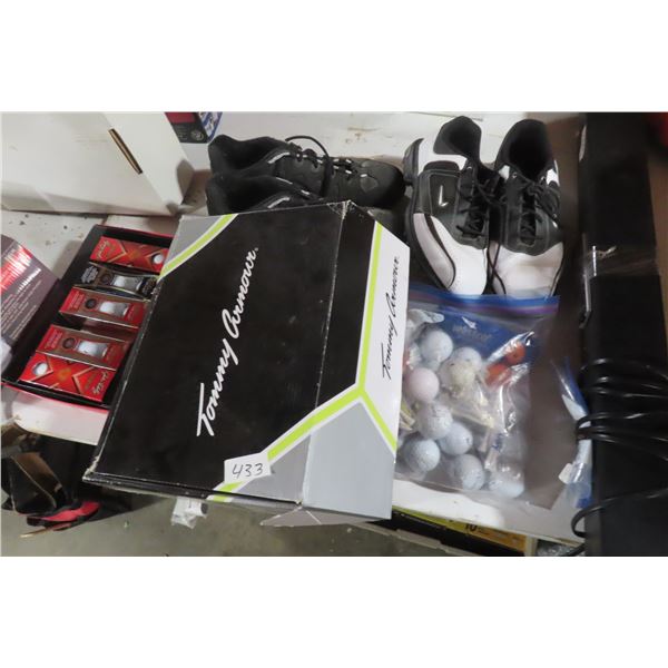 Golf Balls, 2 Pair Shoes, Bowling Shoes- Size 11, 13 
