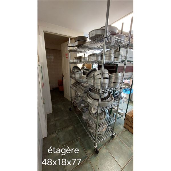 ÉTAGÈRE CHROMÉE 48" X 18" X 77"