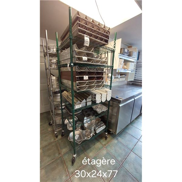 ÉTAGÈRE VERTE 30" X 24" X 77"