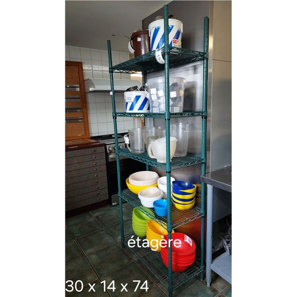 ÉTAGÈRE VERTE 30" X 14" X 74"