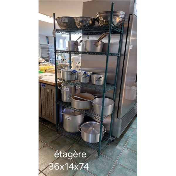 ÉTAGÈRE VERTE 36" X 14" X 74"