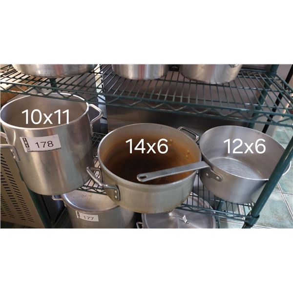 LOT DE 3 CHAUDRONS ASSORTIS