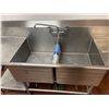 Image 2 : L2 - Large Stainless Steel Industrial Lowe Star Industrial 3 Compartment Sink w/Faucet (Approx. 6ft